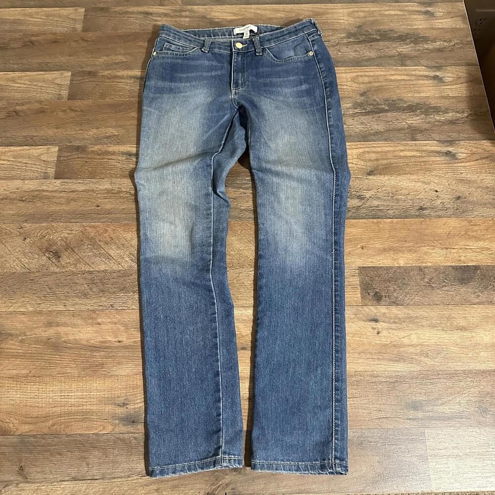ELLEN TRACY The Straight Leg Jeans Womens 4 Blue Med Wash Denim Cotton Blend